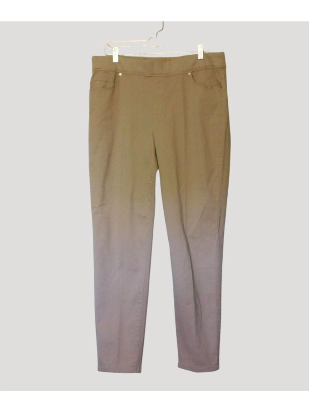 Gloria Vanderbilt Slim Fit Jeans Size 16 Beige Slimming Effect Waistband - Picture 2 of 8